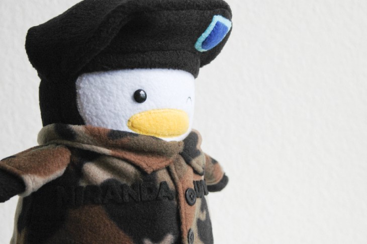 Winking Army Penguin