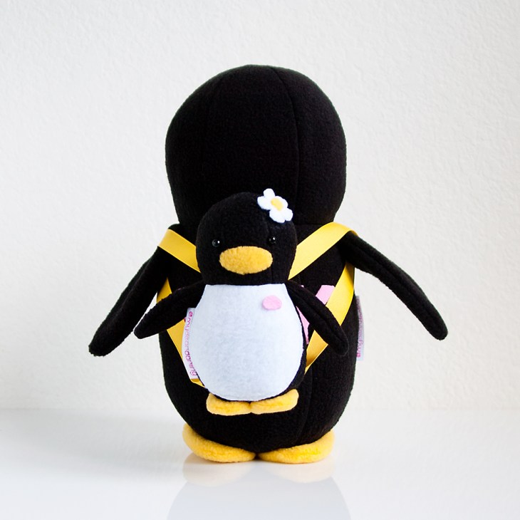 Penguin with Mini Penguin Backpack