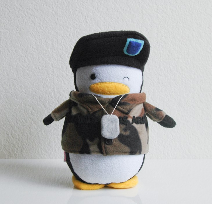 Winking Army Penguin