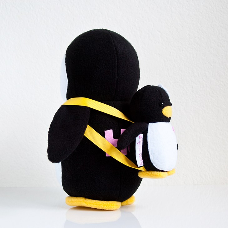 Penguin with Mini Penguin Backpack