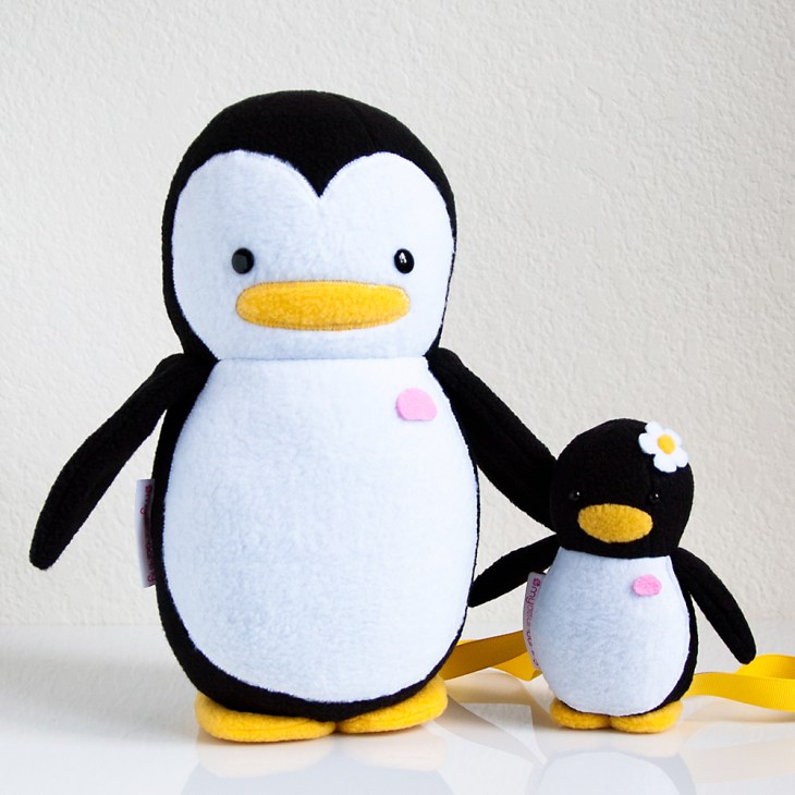 Penguin with Mini Penguin Backpack