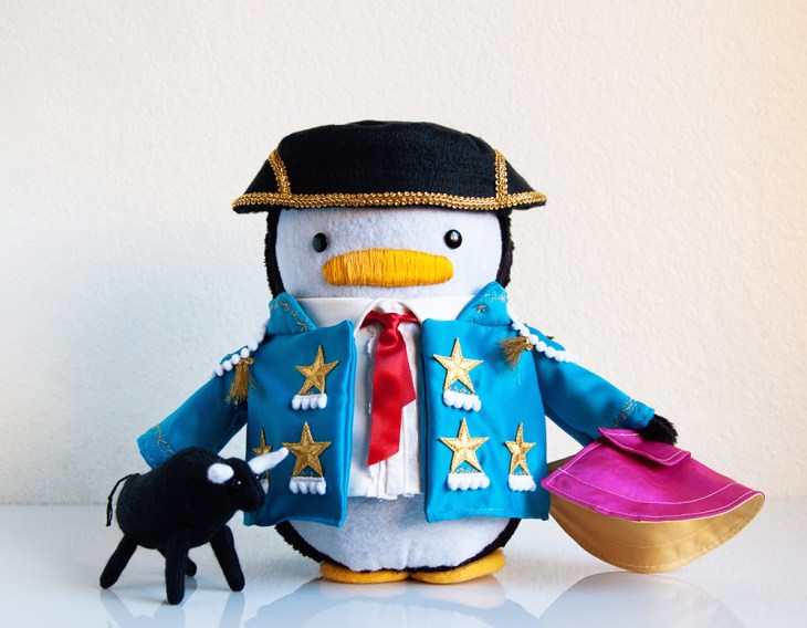 Matador Penguin with Bull Plush