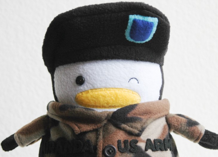 Winking Army Penguin